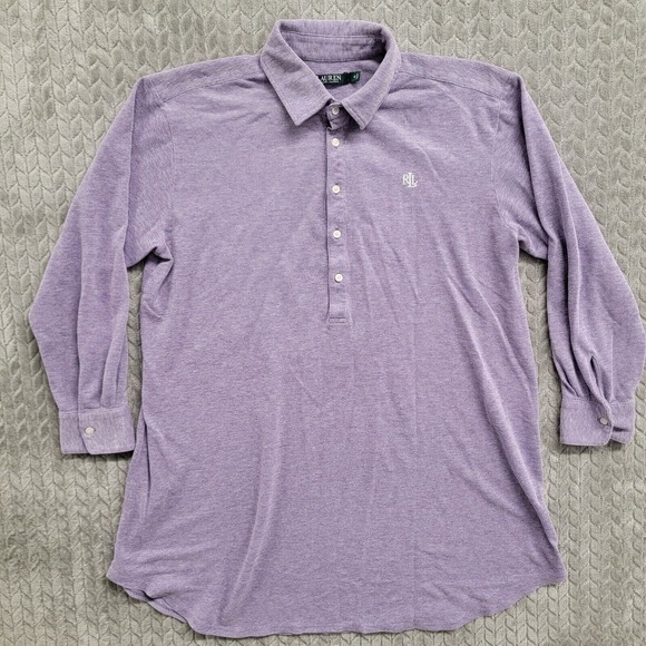 Lauren Ralph Lauren Shirt Dress Women Medium Purple Violet Collared Button Front - Picture 1 of 8